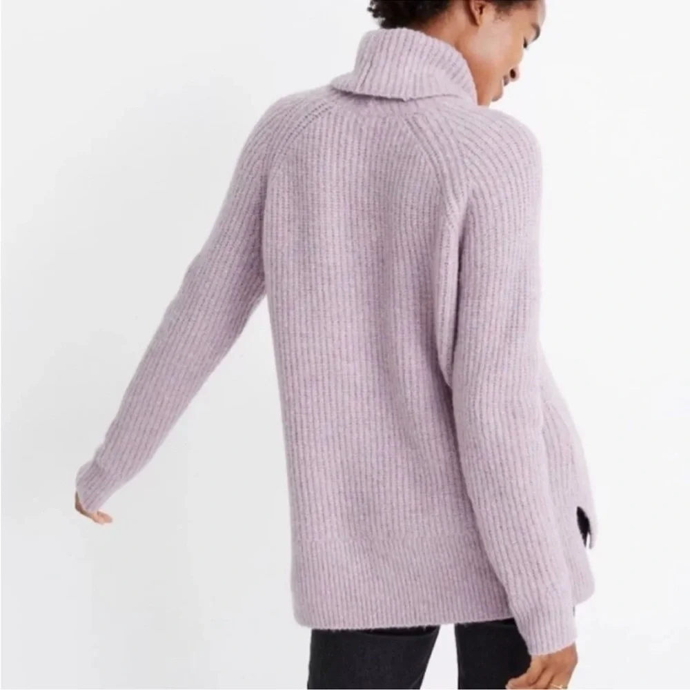 Madewell Mercer Turtleneck Sweater in Lavender Coziest Yarn